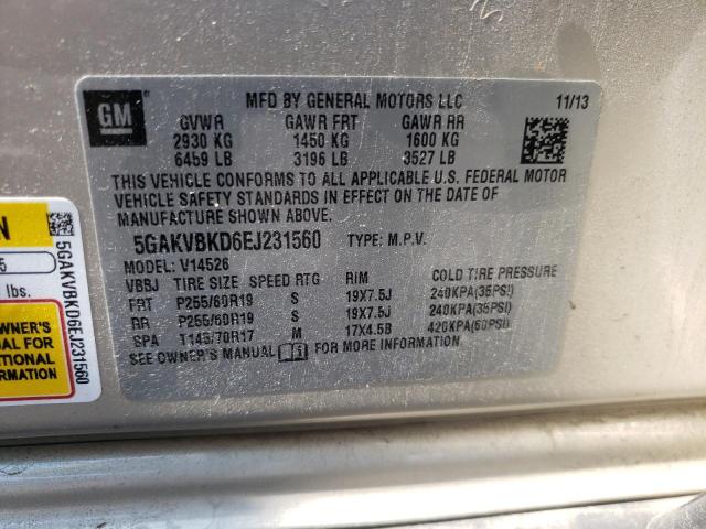 Photo 10 from auction – 2014 BUICK ENCLAVE with VIN 5GAKVBKD6EJ231560