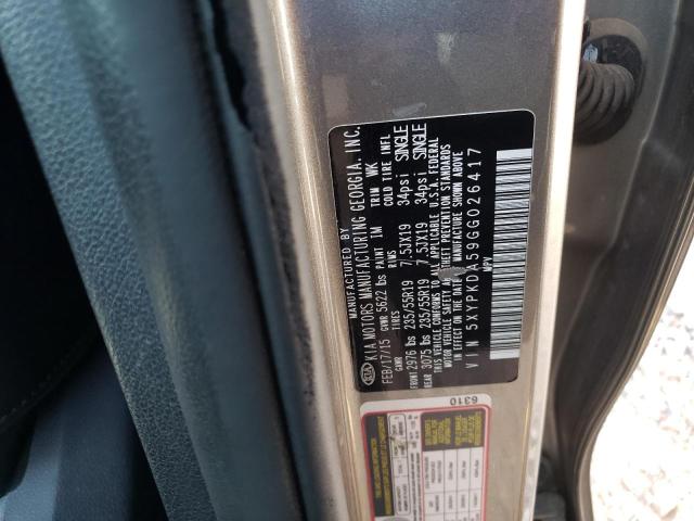 Photo 10 from auction – 2016 KIA SORENTO SX with VIN 5XYPKDA59GG026417
