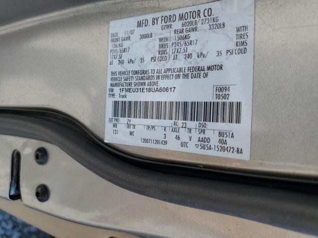 Zdjęcie 10 z aukcji – 2008 FORD EXPLORER S z VIN 1FMEU31E18UA60617
