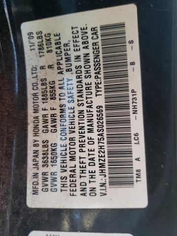 Photo 10 from auction – 2010 HONDA INSIGHT EX with VIN JHMZE2H75AS026569