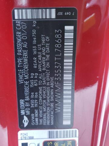 Photo 10 from auction – 2007 MINI COOPER with VIN WMWMF33537TL78683