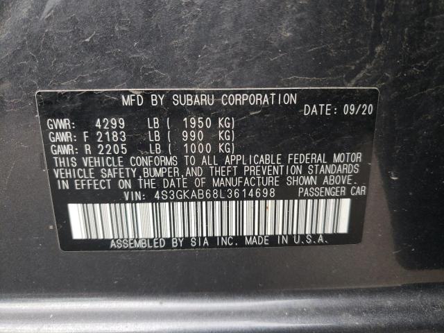 Photo 10 from auction – 2020 SUBARU IMPREZA with VIN 4S3GKAB68L3614698