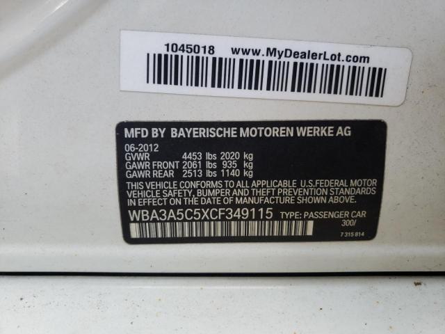 Photo 10 from auction – 2012 BMW 328 I with VIN WBA3A5C5XCF349115