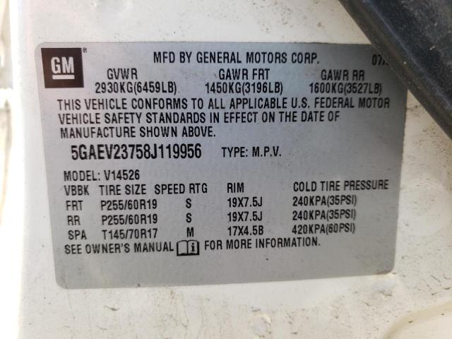 Photo 10 from auction – 2008 BUICK ENCLAVE CX with VIN 5GAEV23758J119956