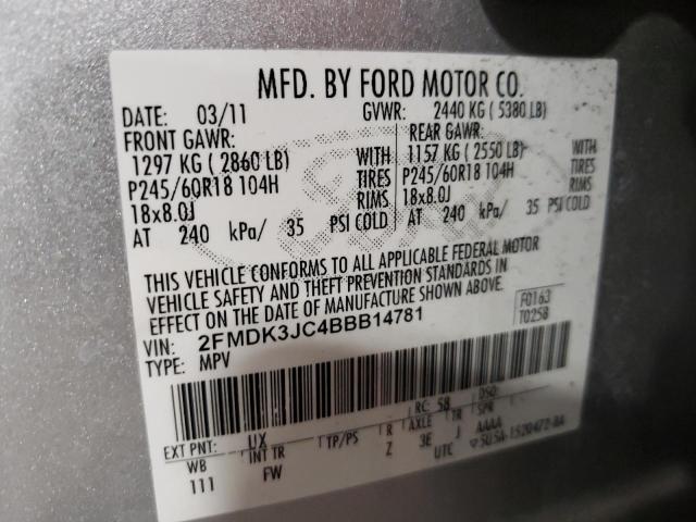 Photo 10 from auction – 2011 FORD EDGE SEL with VIN 2FMDK3JC4BBB14781