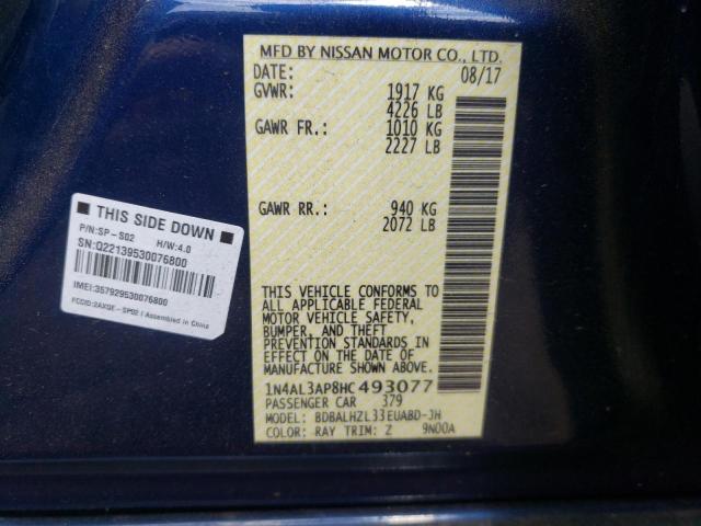 Photo 10 from auction – 2017 NISSAN ALTIMA 2.5 with VIN 1N4AL3AP8HC493077