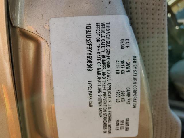 Photo 10 from auction – 2000 SATURN LS1 with VIN 1G8JU52F3YY698649