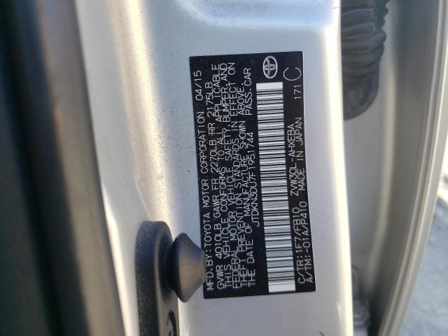 Photo 10 from auction – 2015 TOYOTA PRIUS with VIN JTDKN3DU7F1951744