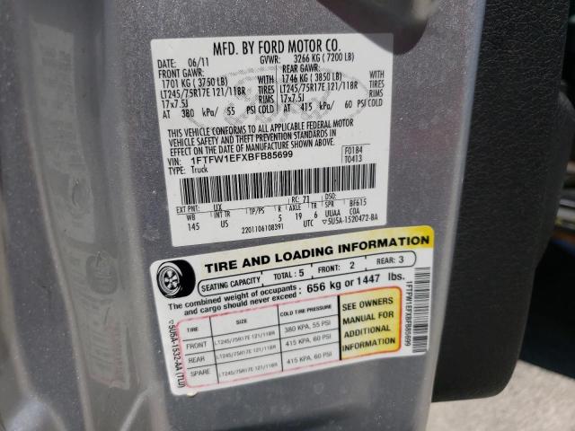 Photo 10 from auction – 2011 FORD F150 SUPER with VIN 1FTFW1EFXBFB85699