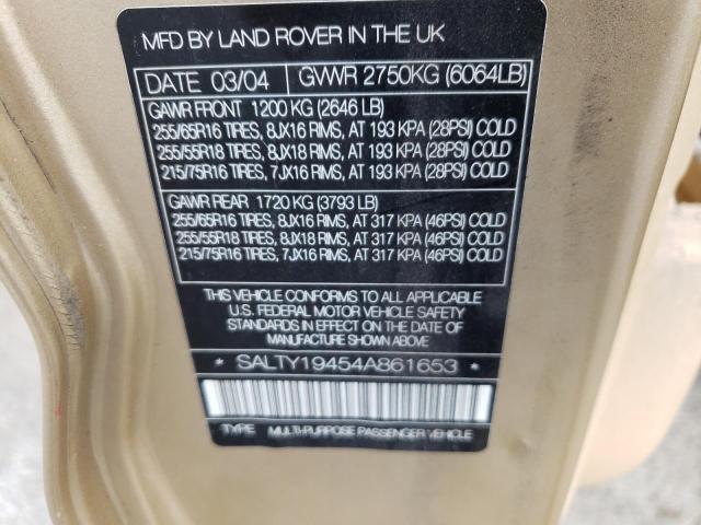 Photo 10 from auction – 2004 LAND ROVER DISCOVERY with VIN SALTY19454A861653