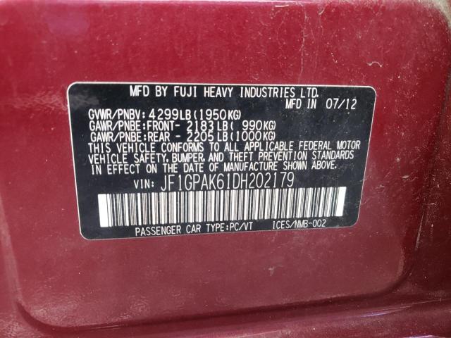 Photo 10 from auction – 2013 SUBARU IMPREZA LI with VIN JF1GPAK61DH202179
