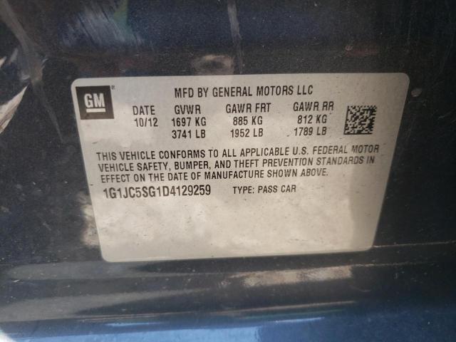 Photo 10 from auction – 2013 CHEVROLET SONIC LT with VIN 1G1JC5SG1D4129259