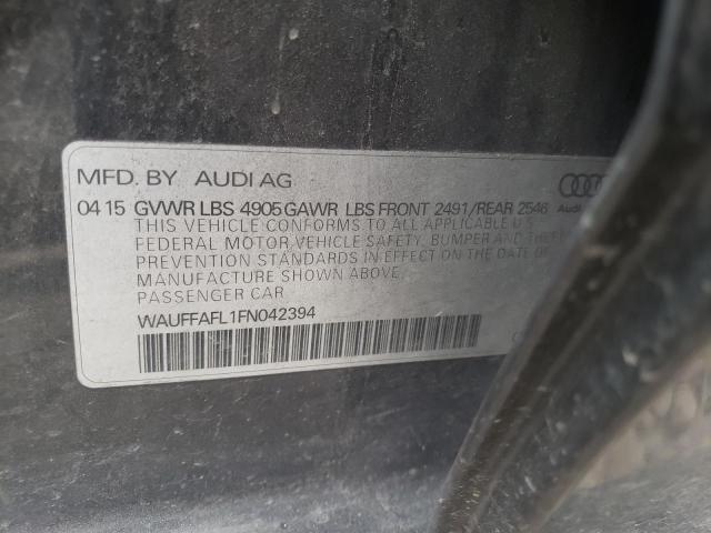 Photo 10 from auction – 2015 AUDI A4 PREMIUM with VIN WAUFFAFL1FN042394