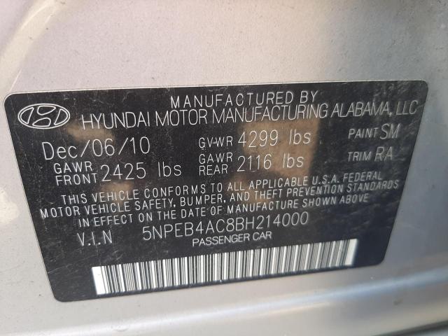 Photo 10 from auction – 2011 HYUNDAI SONATA GLS with VIN 5NPEB4AC8BH214000