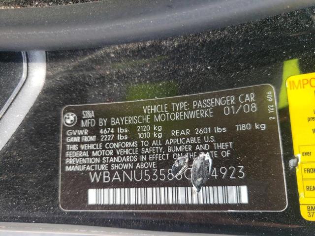Photo 10 from auction – 2008 BMW 528 I with VIN WBANU53588CT14923