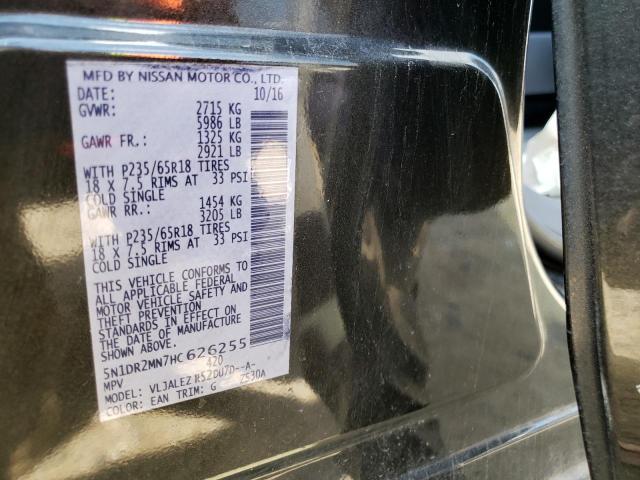 Photo 10 from auction – 2017 NISSAN PATHFINDER with VIN 5N1DR2MN7HC626255