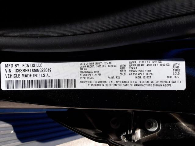 Photo 10 from auction – 2021 RAM 1500 LONGH with VIN 1C6SRFKT8MN623049