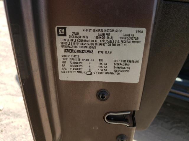 Photo 10 from auction – 2008 GMC ACADIA SLT with VIN 1GKER33788J248948