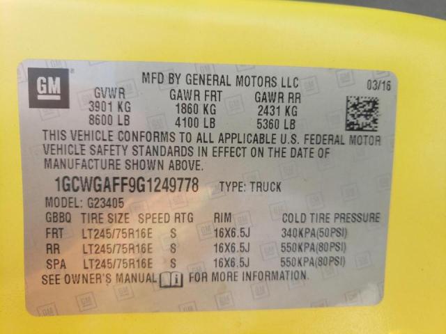 Photo 10 from auction – 2016 CHEVROLET EXPRESS G2 with VIN 1GCWGAFF9G1249778