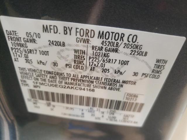 Photo 10 from auction – 2010 FORD ESCAPE LIM with VIN 1FMCU0EG2AKC94168