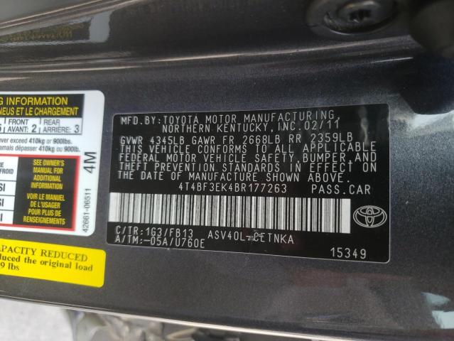 Photo 10 from auction – 2011 TOYOTA CAMRY BASE with VIN 4T4BF3EK4BR177263