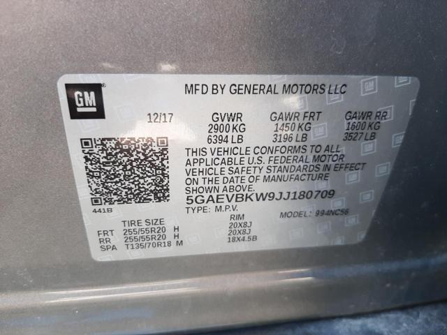 Foto 10 de la subasta – 2018 BUICK ENCLAVE PR con VIN 5GAEVBKW9JJ180709