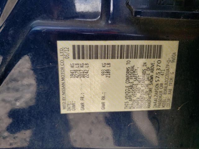 Photo 10 from auction – 2012 NISSAN ALTIMA BAS with VIN 1N4AL2AP1CN575370