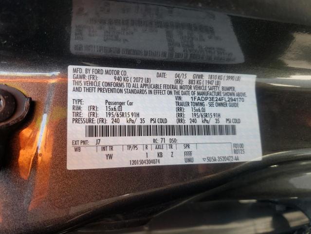 Photo 10 from auction – 2015 FORD FOCUS S with VIN 1FADP3E24FL294170