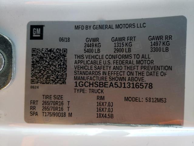 Photo 10 from auction – 2018 CHEVROLET COLORADO with VIN 1GCHSBEA5J1316578