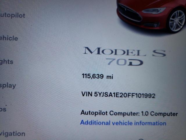 Photo 8 from auction – 2015 TESLA MODEL S with VIN 5YJSA1E20FF101992