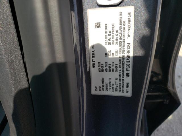 Photo 10 from auction – 2021 TESLA MODEL 3 with VIN 5YJ3E1EA5MF921384