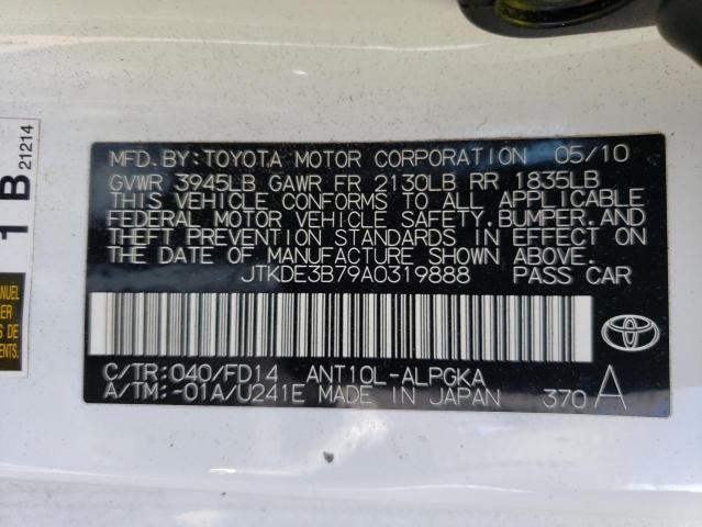 Photo 10 from auction – 2010 SCION TC with VIN JTKDE3B79A0319888