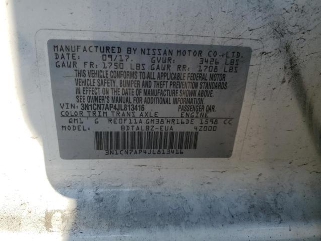 Photo 10 from auction – 2018 NISSAN VERSA S with VIN 3N1CN7AP4JL813416