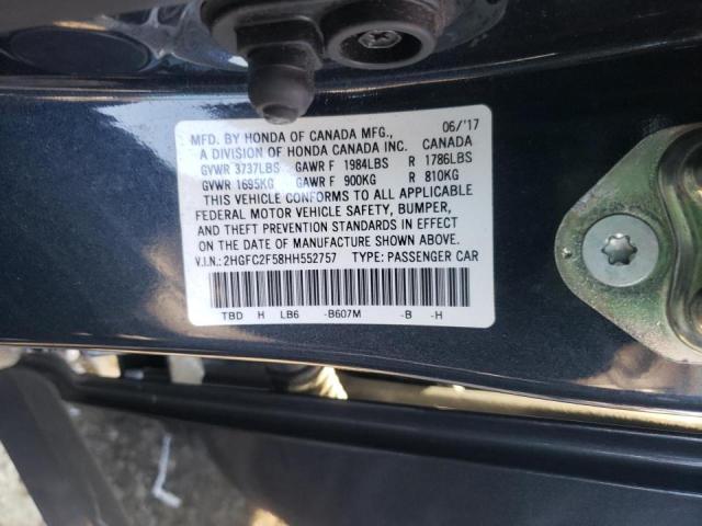 Photo 10 from auction – 2017 HONDA CIVIC LX with VIN 2HGFC2F58HH552757