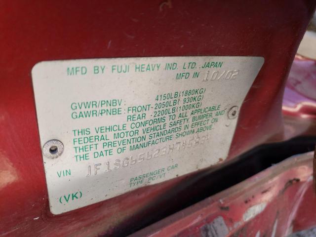 Foto 10 de la subasta – 2003 SUBARU FORESTER 2 con VIN JF1SG65623H745834