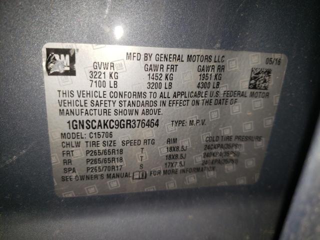 Photo 10 from auction – 2016 CHEVROLET TAHOE with VIN 1GNSCAKC9GR376464