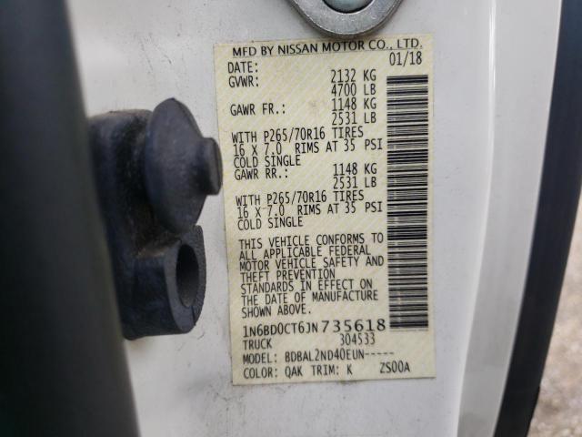 Photo 10 from auction – 2018 NISSAN FRONTIER S with VIN 1N6BD0CT6JN735618