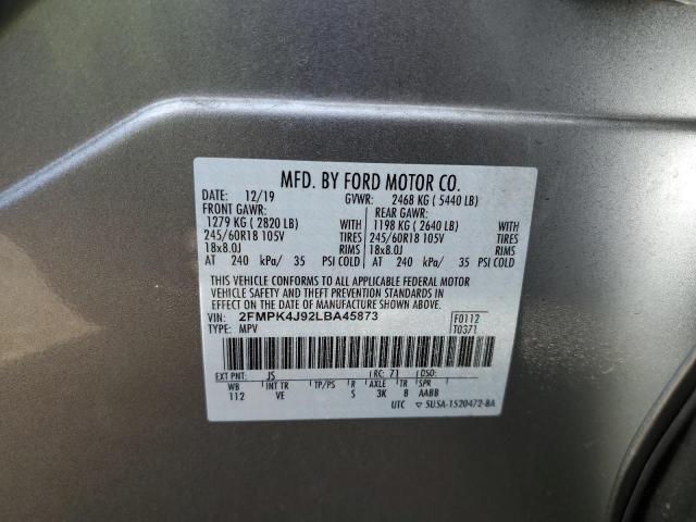 Photo 10 from auction – 2020 FORD EDGE SEL with VIN 2FMPK4J92LBA45873