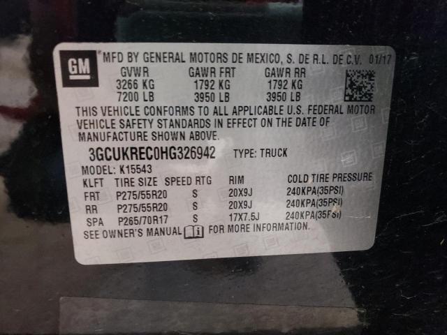 Photo 10 from auction – 2017 CHEVROLET SILVERADO with VIN 3GCUKREC0HG326942