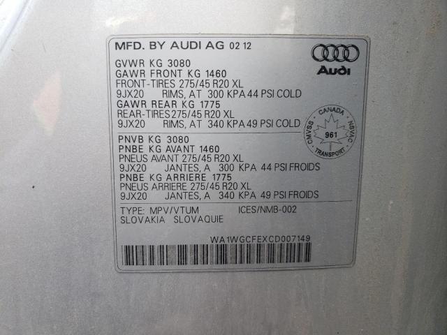 Photo 10 from auction – 2012 AUDI Q7 PRESTIG with VIN WA1WGCFEXCD007149