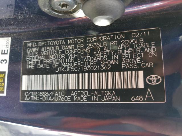 Photo 10 from auction – 2011 TOYOTA SCION TC with VIN JTKJF5C71B3021362