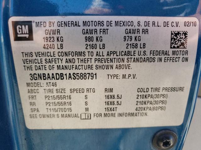 Photo 10 from auction – 2010 CHEVROLET HHR LS with VIN 3GNBAADB1AS588791