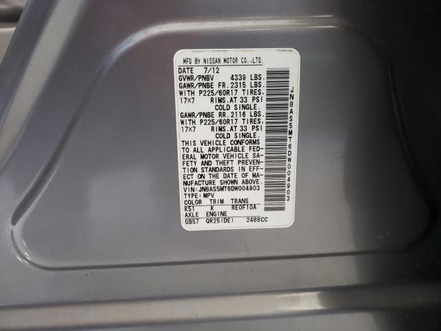 Photo 10 from auction – 2013 NISSAN ROGUE S with VIN JN8AS5MT6DW004903
