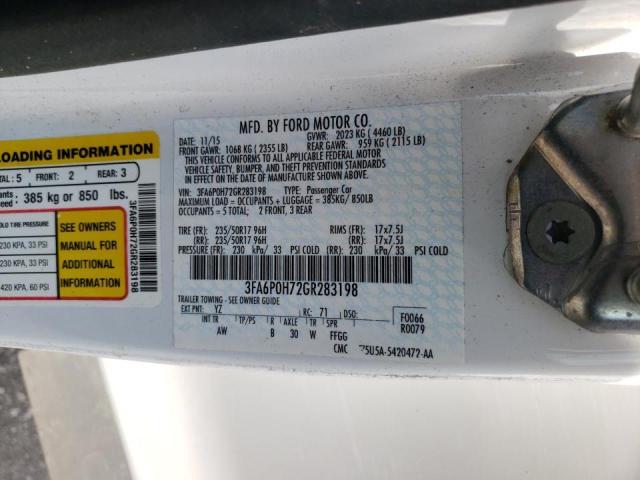 Photo 10 from auction – 2016 FORD FUSION SE with VIN 3FA6P0H72GR283198
