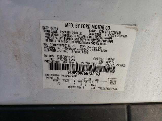 Photo 10 from auction – 2016 FORD TAURUS SE with VIN 1FAHP2D87GG137163