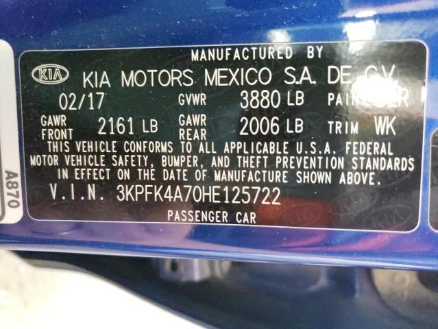 Photo 10 from auction – 2017 KIA FORTE LX with VIN 3KPFK4A70HE125722