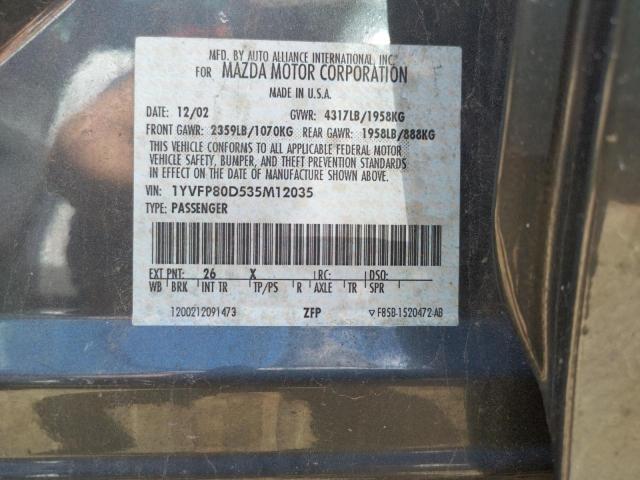 Photo 10 from auction – 2003 MAZDA 6 S with VIN 1YVFP80D535M12035