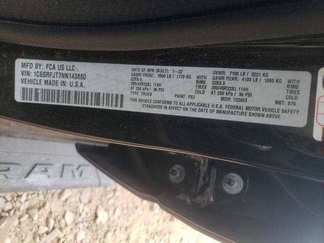 Photo 10 from auction – 2022 RAM 1500 LARAM with VIN 1C6SRFJT7NN143880