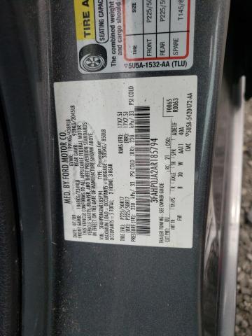 Photo 10 from auction – 2010 FORD FUSION SEL with VIN 3FAHP0JA2AR185794