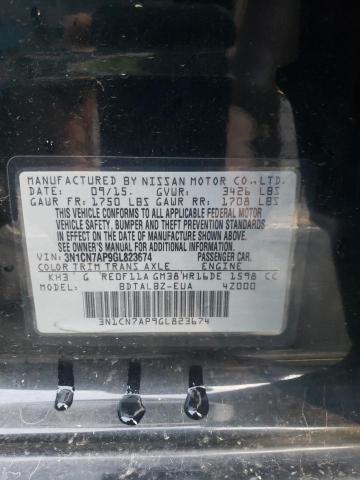 Photo 10 from auction – 2016 NISSAN VERSA S with VIN 3N1CN7AP9GL823674